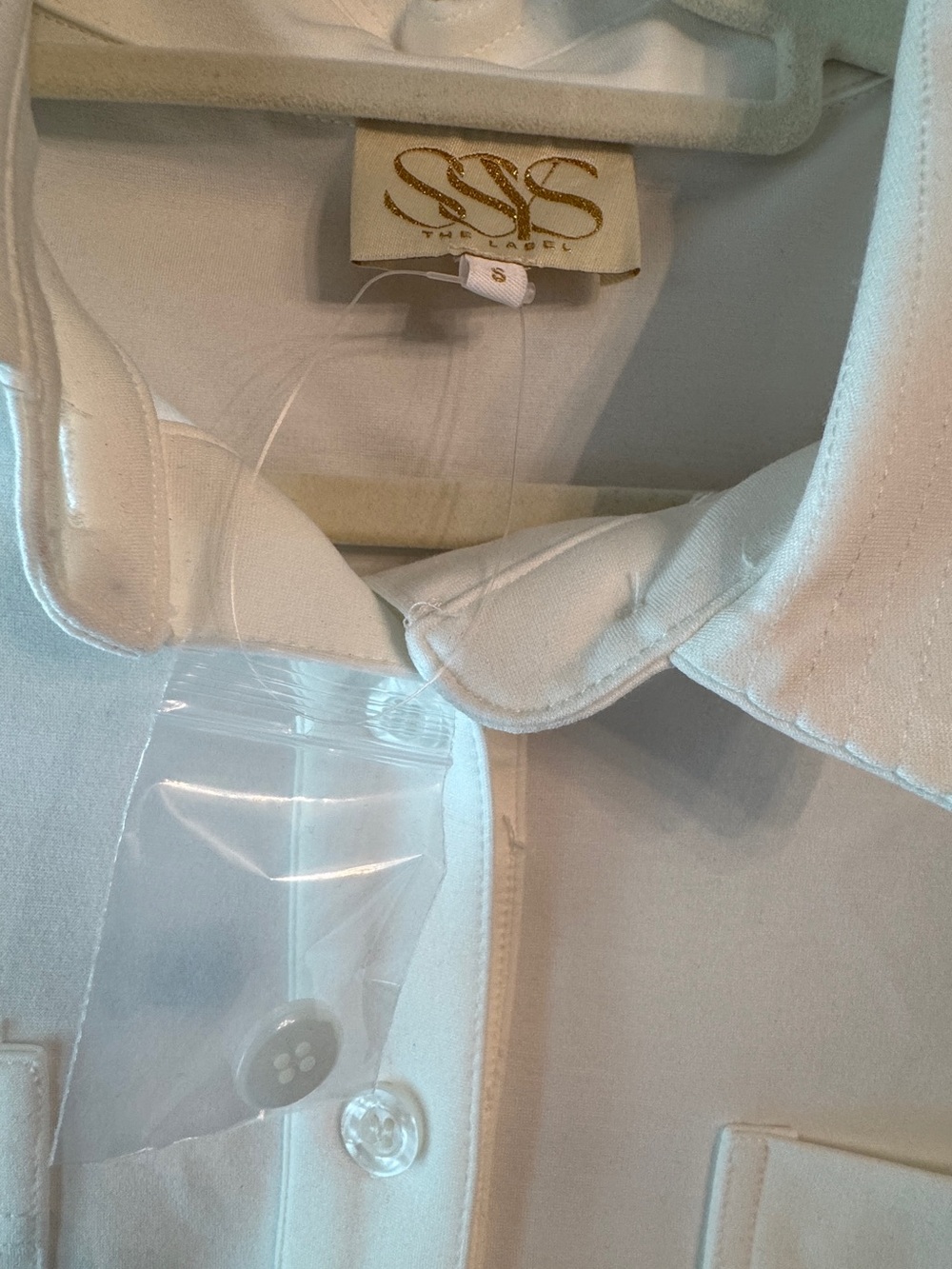 SSYS Emilia Collared Front Pocket Top Ivory Small NWOT - Picture 5 of 8